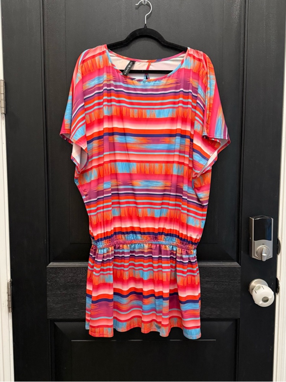 La Blanca Striped Pull-On Tunic Swimsuit Cover Up